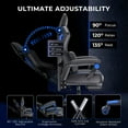 thumbnail image 5 of Seenda Massage Gaming Chair, Computer Chair with Mesh Back, Ergonomic Office Desk Chair with Footrest, Reclining Video Game Chair with Adjustable Headrest and Lumbar Support for Gaming and Office, 5 of 9