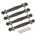 thumbnail image 1 of Cajón Tiradores - 7.6" 4uds Cuero Puerta Perillas Tocador Manijas para Maleta Muebles Reemplazo con Montaje Tornillos, Negro, 1 of 5