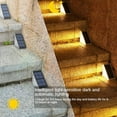 thumbnail image 4 of Seis Piezas de Luz de Escalera LED Solar 3000K Impermeable para Jardín Exterior, Pasillo, Patio, Terraza, Barandilla, Escalera, Luz de Paisaje, 4 of 7