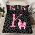 thumbnail image 2 of Homewish Kawaii Initial K Letter Full Size Sheets, Leopard Cheetah Print Bed Sheets, Teens Kids Girls Women Sheet Sets, Ultra Soft Bedroom Decor, 4-Piece, 2 of 7