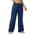 thumbnail image 2 of JoliSweat Wide Leg Sweatpants Women Baggy Low Rise Sweatpants with Pockets Spring Fall Y2K Drawstring Straight Leg Sweatpant, 2 of 6
