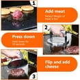 thumbnail image 3 of HULISEN Stainless Steel Smashed Burger Press, 6 Inch Round Burger Smasher, Griddle Hamburger Press, Non Stick Grill Press for BBQ Flat Top Griddle Cooking, Griddle Accessories Kit, Gift Package, 3 of 8