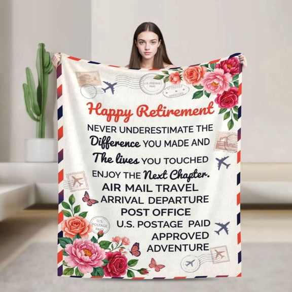 Retirement Gift for Woman, Retirement Gifts for Women, Retirement Blanket for Women Teacher Nurse Coworker, Funny Retire Farewell Gifts for Coworkers Boss 50x40