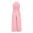 thumbnail image 5 of Qiylii Women's One-Piece Jumpsuit, Solid Color Sleeveless Back Keyhole Waist Bandage Loose Pleated Wide-Leg Romper, 5 of 6