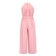 thumbnail image 5 of VISgogo Traje de una pieza para mujer, mono de pierna ancha plisado con vendaje en la cintura sin mangas en color sólido VISgogo moda, 5 of 6