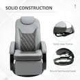thumbnail image 6 of HOMCOM PU Recliner Reading Armchair with Footrest, Headrest and Round Steel/Wood Base for Living Room or Office, Gray, 6 of 9