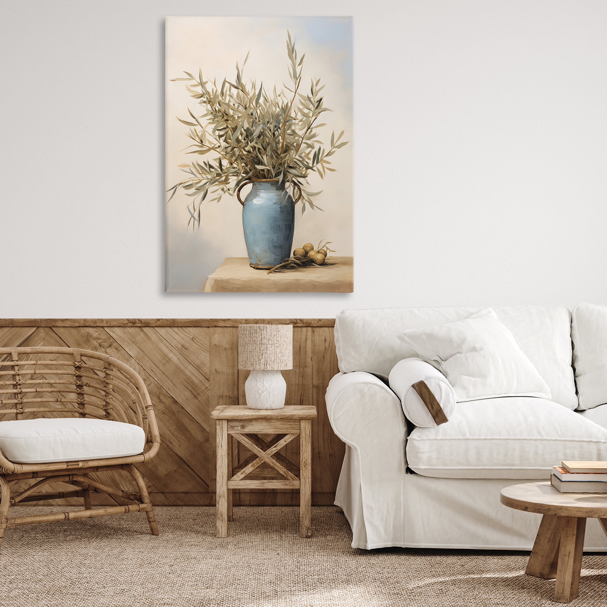 Stupell Industries Rustic Pottery Plant Plants & Flowers Painting Wrapped Canvas Art Print Wall Art, 30 x 45