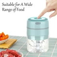 thumbnail image 2 of Mini Electric Kitchen Blender, USB Rechargeable Electric Chopper, 250ml+100ml Double Cup Pesto Blender for Garlic, Onion, Meat (Blue), 2 of 5