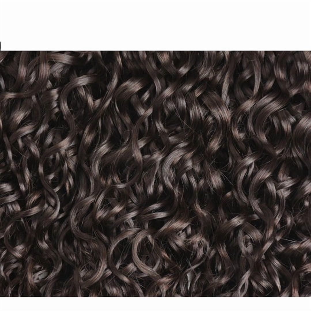 USTAR BEAUTY 24 inch Kinky Curly Human Hair Bundles Dark Brown, Weave Weft Hair Extensions
