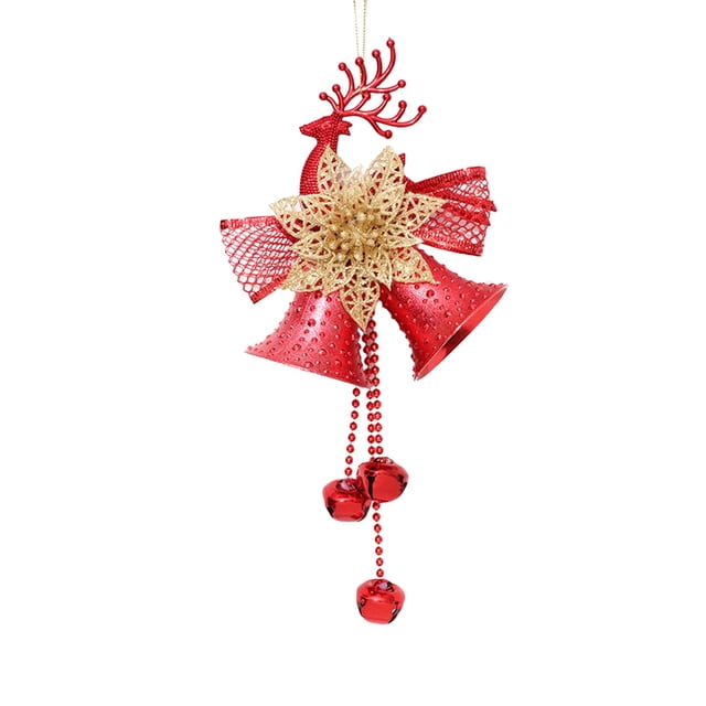 Decoraciones Del Árbol de Navidad 25 * 14cm Navidad Cervos Campanas Ornamentos Arco de Flor Artificial