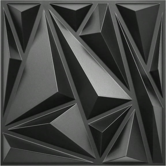 33 Pack 3D Wall Panels for Interior Wall Decor, Black Diamond Design Accent Wall Decor, 12''x12'' Modern Wall Panels for Gaming Room Bedroom TV Background