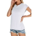 thumbnail image 5 of Spencer Casual Womens T-Shirts Basic Tops for Women Cap Sleeve Loose Crew Neck Summer Tops Blouses, Size S-2XL, 5 of 11