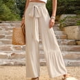 thumbnail image 2 of Pantalones de verano de corte holgado con cintura elástica estilo informal vintage traje de vacaciones FLhrweasw Nuevo, 2 of 7