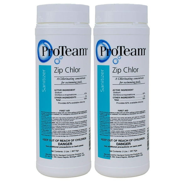ProTeam Zip Chlor 2 lb 2 Pack A Chlorinating Granule for Swimming Pools & Spas