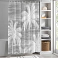 thumbnail image 6 of Shower Curtains for Bathroom-72"x72",Tropical Palm Tree White Silhouette Waterproof Bath Curtain Grommet Shower Curtain Set with Hooks, 6 of 8