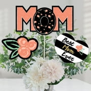 Big Dot of Happiness Best Mom Ever - Mother's Day Centerpiece Sticks - Table Toppers - Set of 15