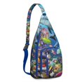 thumbnail image 1 of Marine Explorer Sling Backpack - Abstract Ocean Life Print, Fashionable Crossbody Bag for Students & Office Workers, 1 of 4