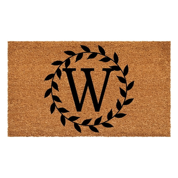 Laurel Wreath Doormat, 24" x 36" (Letter W