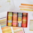 thumbnail image 1 of 40 washi de lámina dorada, cinta adhesiva japonesa para álbumes de recortes, diarios, planificadores, artes y manualidades Color del arco iris perfecl Cintas Washi, 1 of 8