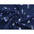 thumbnail image 5 of Cooltree Crewneck T-Shirt for Girls - Navy Blue Soft Ditsy Floral Pointelle Long Sleeve Pullover Stylish Tops Size 10, 5 of 7