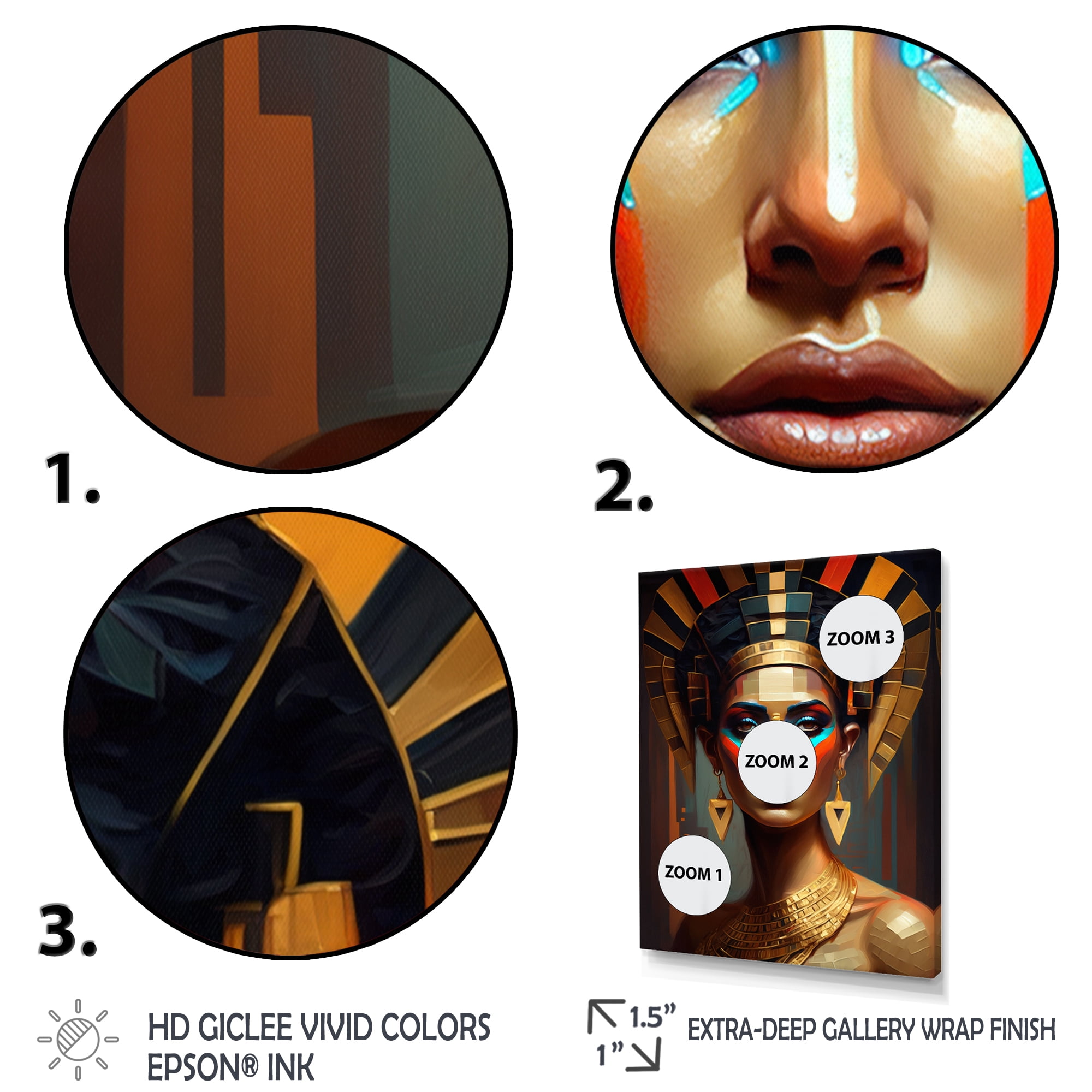 Designart Portrait Of Egyptian Goddess IV Canvas Wall Art