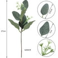 thumbnail image 4 of Zhuge 20 piezas de plantas verdes artificiales, 10 piezas de hojas de eucalipto ovaladas artificiales mixtas, tallos de semillas blancas y 10 piezas de decoración de plantas verdes, 4 of 5