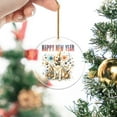 thumbnail image 2 of Happy New Year with Labrador Retriever Fireworks Holiday Xmas Winter 2025 Acrylic Round Ornament Lab Dog Lover Gifts Home Tree Decor - 00025, 2 of 4