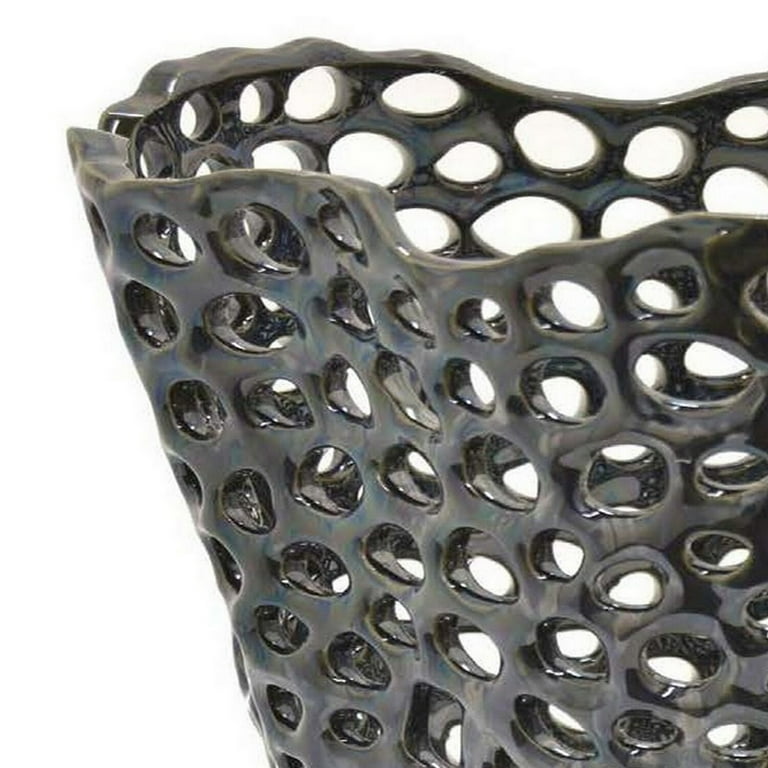 Benjara BM312697 Hina 14 in. Decorative Bowl - Mesh Design Benjara BM312697 Hina 14 in. Decorative Bowl - Mesh Design