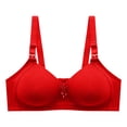 thumbnail image 3 of Gibobby Brasier deportivo para mujer Ropa interior francesa sin anillo de para mujer, sujetador en forma de U con espalda abierta grande y espalda abierta(Rojo,36), 3 of 4