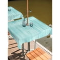 thumbnail image 2 of Outdoor Tablecloths with Umbrella Hole & Zipper, Turquoise 54x54 Inch Square Tablecloths, Modern Abstract Art Ombre Striped Waterproof Table Cloth, Patio/Pool/Picnic Table Covers, 2 of 8