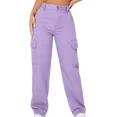 thumbnail image 1 of Pantalón Tipo Cargo Recto Para Mujer Color Café, 1 of 2