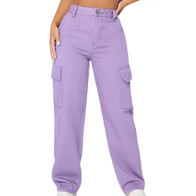 Pantalón Tipo Cargo Recto Para Mujer Color Café