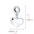thumbnail image 3 of Bling Jewelry Womens Initial Monogram Crystal Dangle Charm Bead Heart Sterling Silver Birthstone, 3 of 4