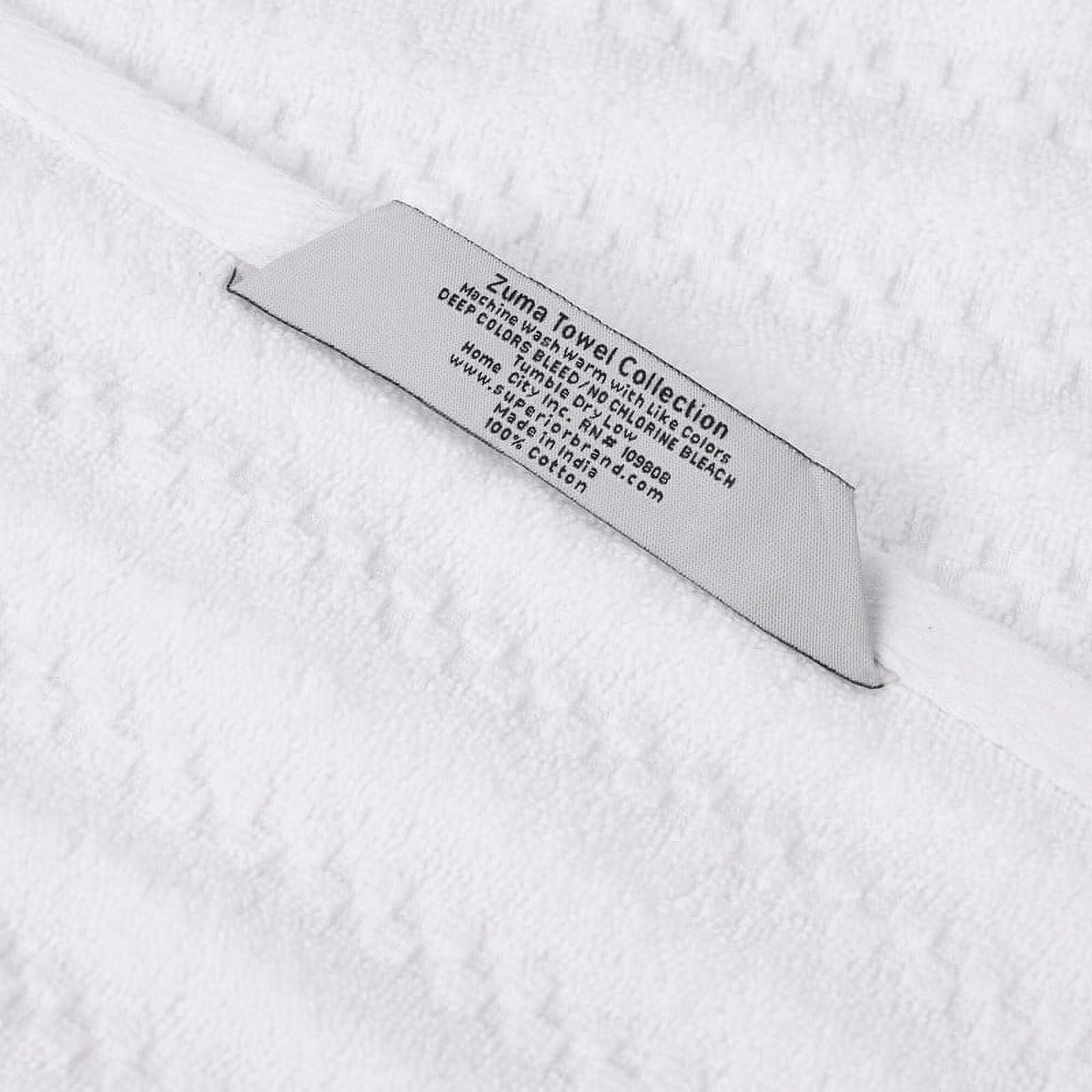 Superior Zuma Waffle Textured Stripes Zero Twist Bath Sheets, Set of 2, White