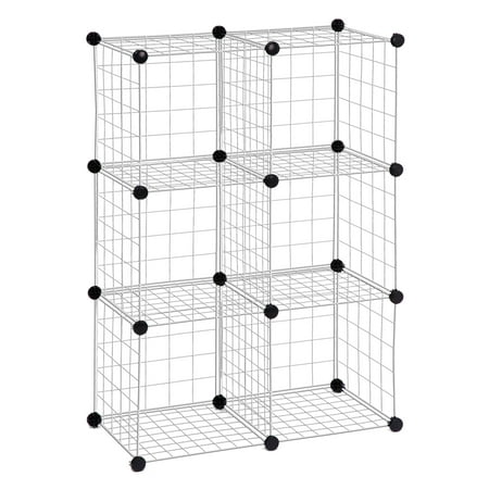 Honey Can Do 6-Pack Modular Mesh Storage Cube, Silver