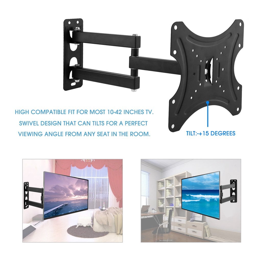 Swift Mount Steel Multi-Position TV Wall Mount for TVs up to 25" in Black
