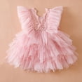 thumbnail image 3 of Robes d'Été pour Filles Manches à Volants Robes Tutu pour Tout-Petits Filles Robes Filles Robe en Tulle 3-4 Ans, 3 of 8