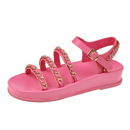 

adviicd Strappy Sandals Womens Sandals Flat Jelly Shoes Slip On Hollow Out Loafers Trendy