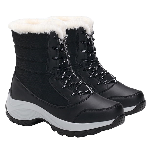 Botines impermeables antideslizantes de felpa cálidos botines de talla grande (negro 40) Likrtyny Para Estrenar
