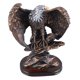 thumbnail image 3 of Estatua de águila de resina de estilo retro con ricos detalles, pintura bronceada, base estable, figura de águila patriótica para oficina, familia y cafetería., 3 of 14