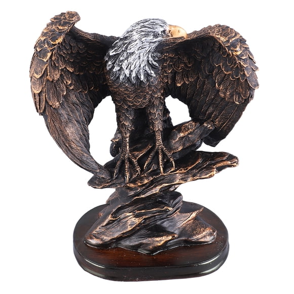 Eagle Statue, Bronzed Paint Resin Eagle Sculpture For Hallway
