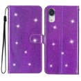 thumbnail image 6 of For iPhone XR Wallet Case Bling Shiny Premium PU Leather with RFID Blocking Card Slots Holder Magnetic Flip Kickstand Shockproof Wrist Strap Cover iPhone XR, Purple, 6 of 7