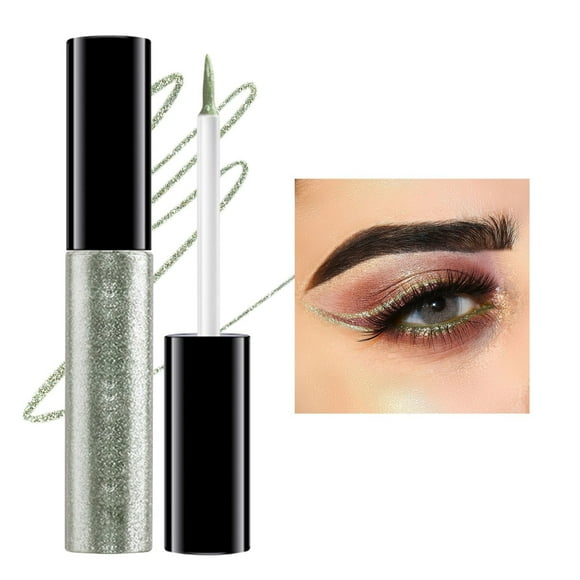 Eyeliner Pailleté Liquide Eyeliner Fard à Paupières Longue Tenue Imperméables Lumineux Métallique Brillant Scintillant Étincelant Fard à Paupières Liquide 5 ml, Eyeliner pour Femmes