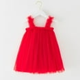 thumbnail image 2 of Gubotare Toddler Girls Dress Infant Baby Girls Ruffle Ball Gown Party Pageant Lace Dresses (Red,Size 12-18 Months), 2 of 5
