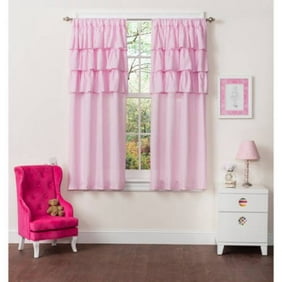 Ruffle Pink Window Curtain Walmart Com
