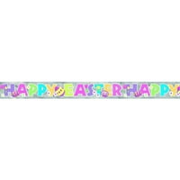 9' Foil Happy Easter Banner