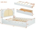 thumbnail image 2 of Harper & Bright Designs Queen Size Rattan Platform Bed Frame with Headboard & Trundle, Wood Bed Frame with Shelves and Drawers, White, 2 of 12