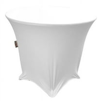 LA Linen TCSpandex36Rx30H-WhiteX11 Round Spandex Tablecloth, White - 36 x 30 in.