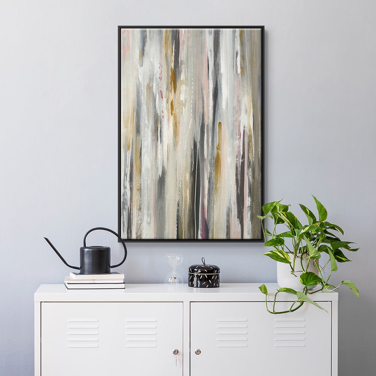 Color Ripple Framed Premium Gallery Wrapped Canvas - Ready to Hang - 27 x 41 - Black Floating Frame
