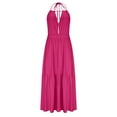 thumbnail image 6 of OSFVNOXV Halter Dresses for Women Floor Length Beach Sundresses,Summer 2025 High Waisted Bodycon Wedding Guest Dress, 6 of 6